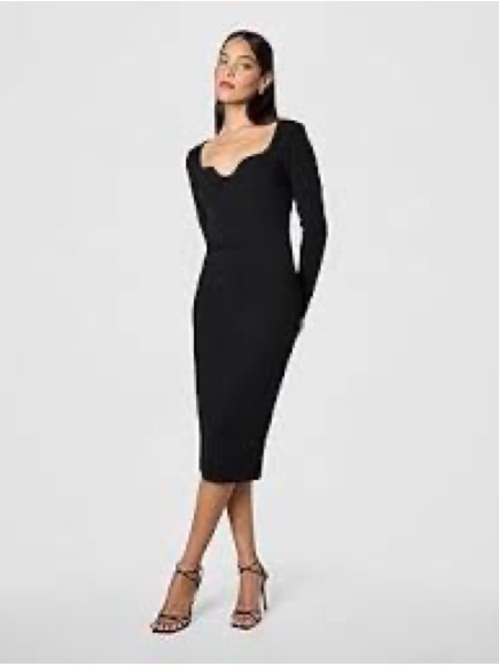 DTP black midi dress